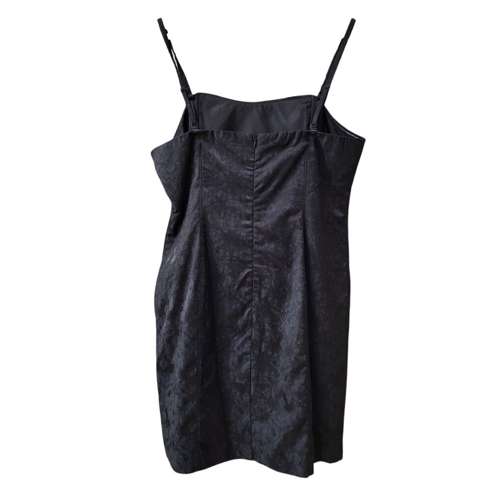 Nicole By Nicole Miller Black Jacquard Sleeveless Dress With Adjustable Straps S - Picture 2 of 6